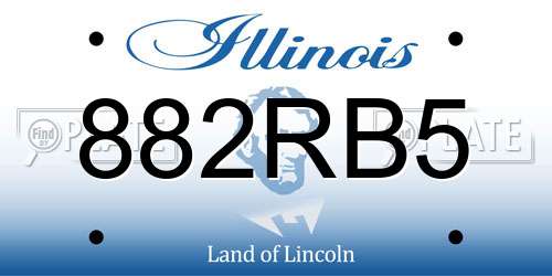 882RB5 Illinois License Plate