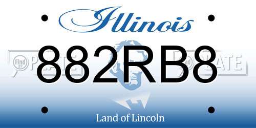 882RB8 Illinois License Plate