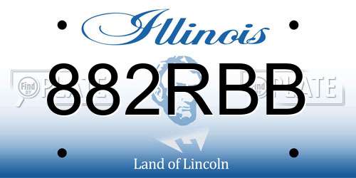 882RBB Illinois License Plate