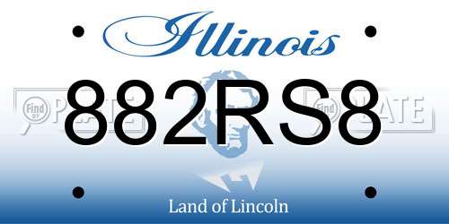 882RS8 Illinois License Plate