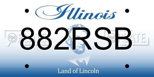 882RSB Illinois License Plate