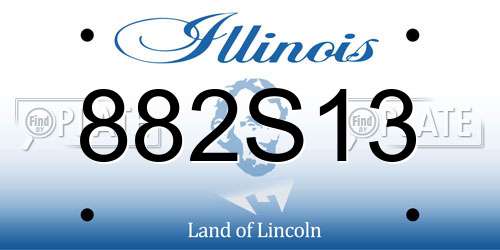 882S13 Illinois License Plate