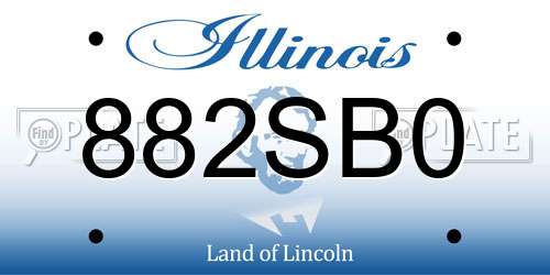 882SB0 Illinois License Plate