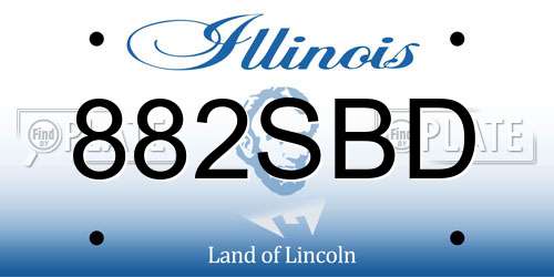 882SBD Illinois License Plate