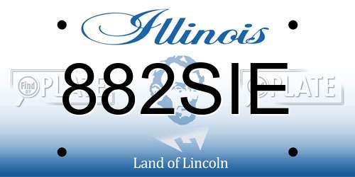 882SIE Illinois License Plate