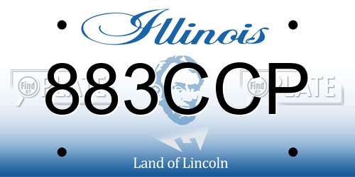 883CCP Illinois License Plate