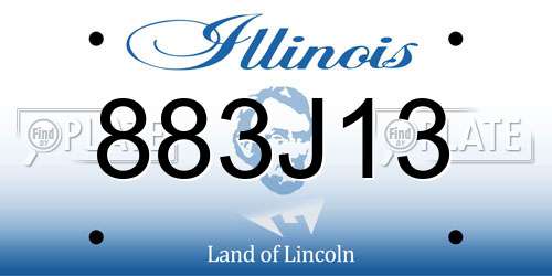 883J13 Illinois License Plate