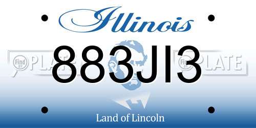 883JI3 Illinois License Plate