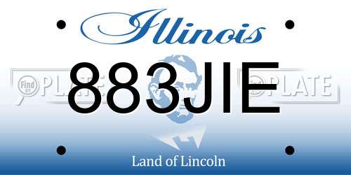 883JIE Illinois License Plate