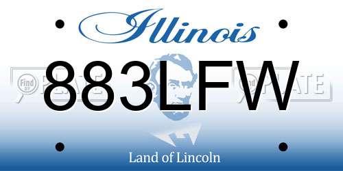 883LFW Illinois License Plate