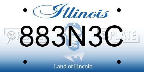 883N3C Illinois License Plate