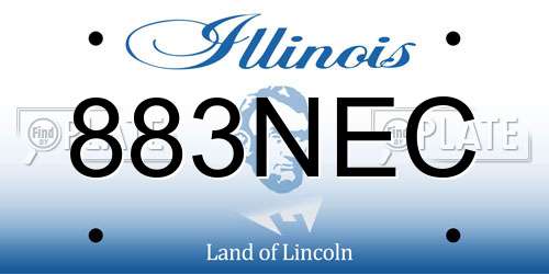 883NEC Illinois License Plate