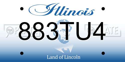 883TU4 Illinois License Plate