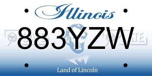 883YZW Illinois License Plate