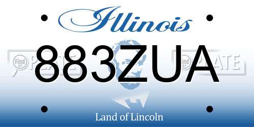 883ZUA Illinois License Plate