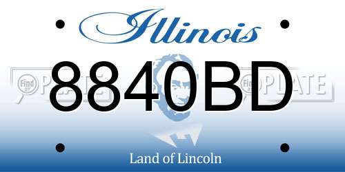 8840BD Illinois License Plate