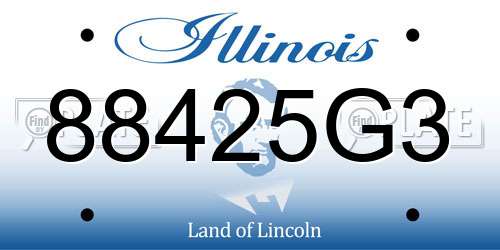 88425G3 Illinois License Plate
