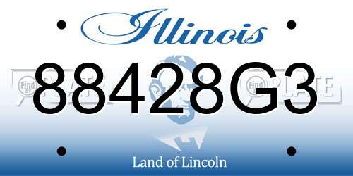 88428G3 Illinois License Plate