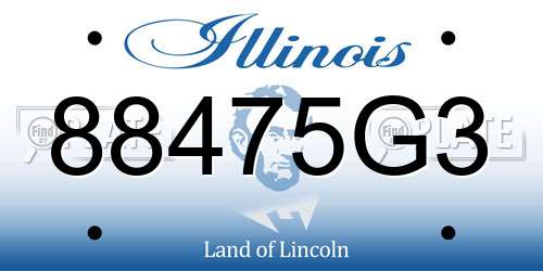 88475G3 Illinois License Plate