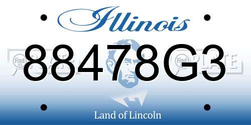 88478G3 Illinois License Plate