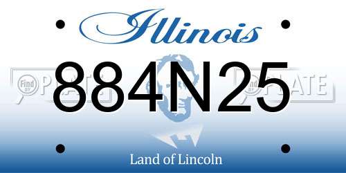 884N25 Illinois License Plate
