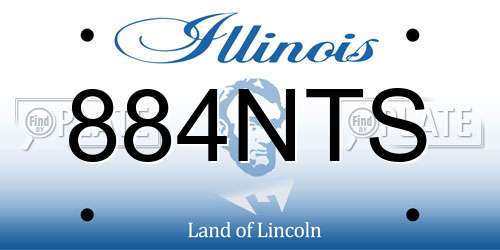884NTS Illinois License Plate