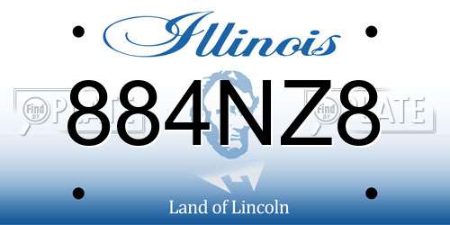 884NZ8 Illinois License Plate