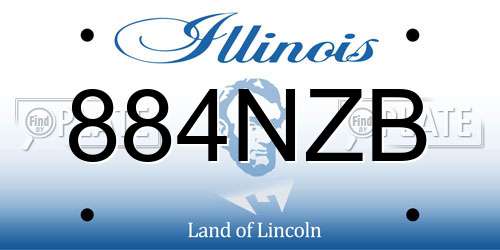 884NZB Illinois License Plate