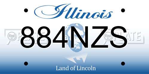 884NZS Illinois License Plate