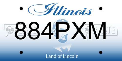 884PXM Illinois License Plate