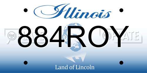 884ROY Illinois License Plate