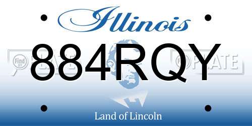 884RQY Illinois License Plate