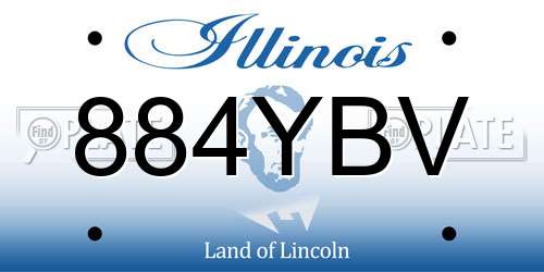 884YBV Illinois License Plate