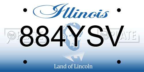 884YSV Illinois License Plate
