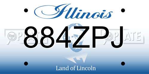 884ZPJ Illinois License Plate