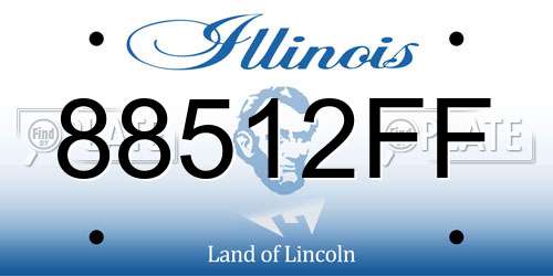 88512FF Illinois License Plate