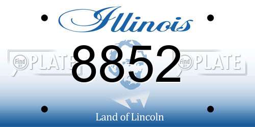 8852 Illinois License Plate