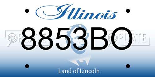 8853BO Illinois License Plate