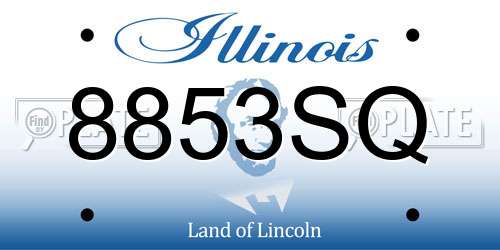 8853SQ Illinois License Plate