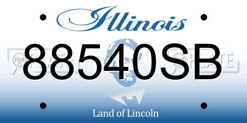 88540SB Illinois License Plate