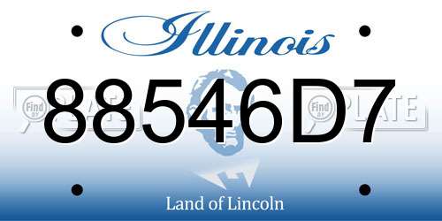 88546D7 Illinois License Plate