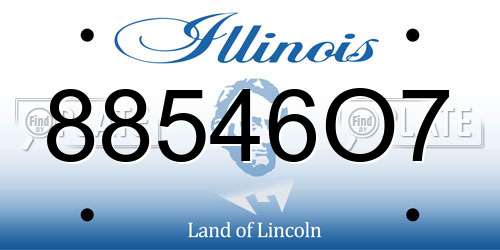 88546O7 Illinois License Plate