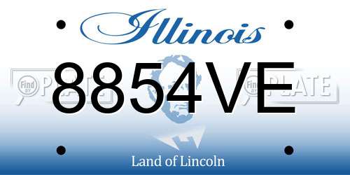 8854VE Illinois License Plate