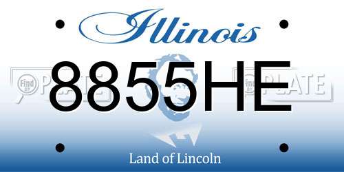 8855HE Illinois License Plate