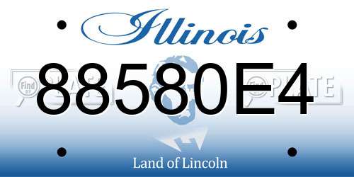 88580E4 Illinois License Plate