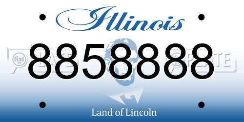 8858888 Illinois License Plate