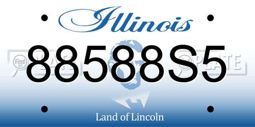 88588S5 Illinois License Plate