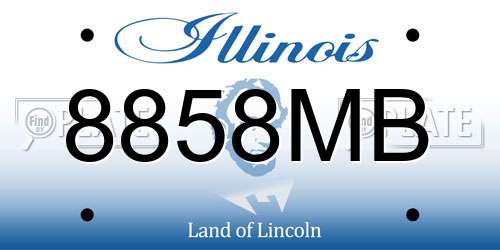 8858MB Illinois License Plate