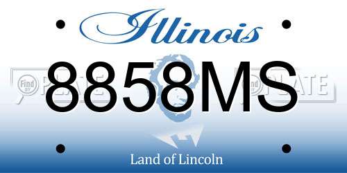 8858MS Illinois License Plate