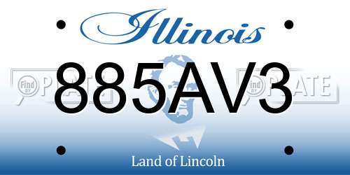 885AV3 Illinois License Plate